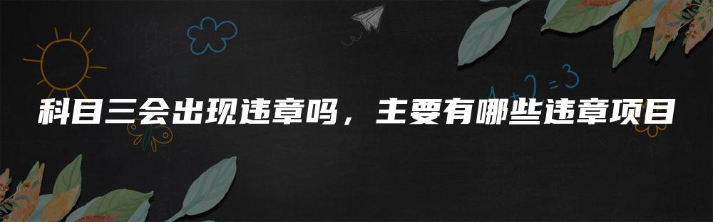 科目三会出现违章吗，主要有哪些违章项目